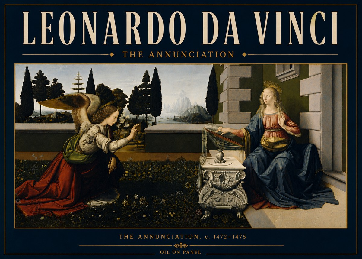 Leonardo da Vinci The Annunciation No6 - Poster