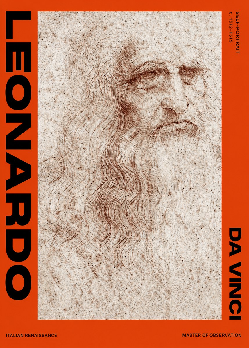 Leonardo da Vinci Self-portrait I No2 - Poster