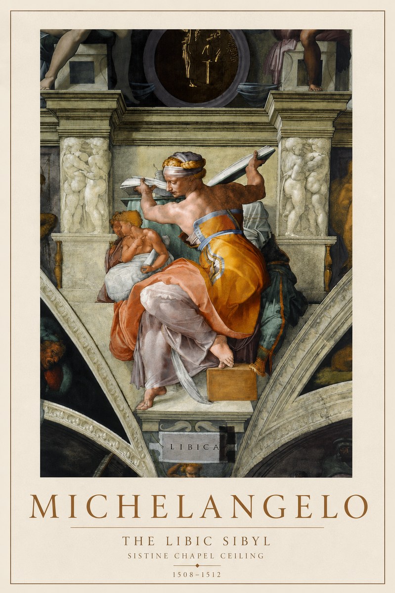 Michelangelo The Libic Sibyl No2 - Poster