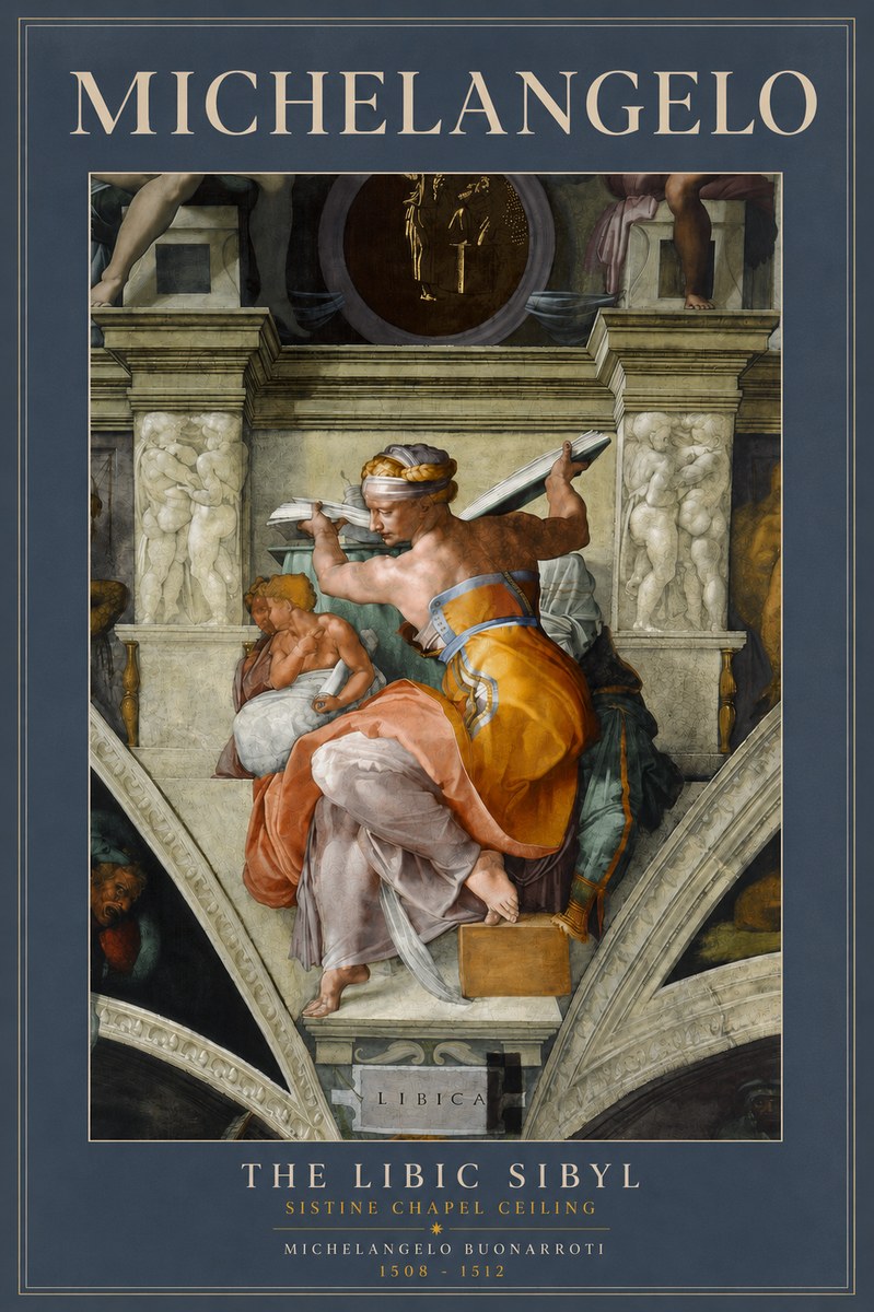 Michelangelo The Libic Sibyl No3 - Poster