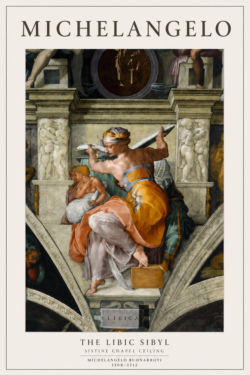 Michelangelo The Libic Sibyl No4 - Poster