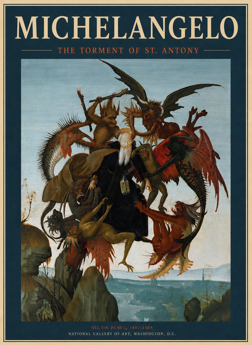 Michelangelo The Torment of St. Antony No6 - Poster