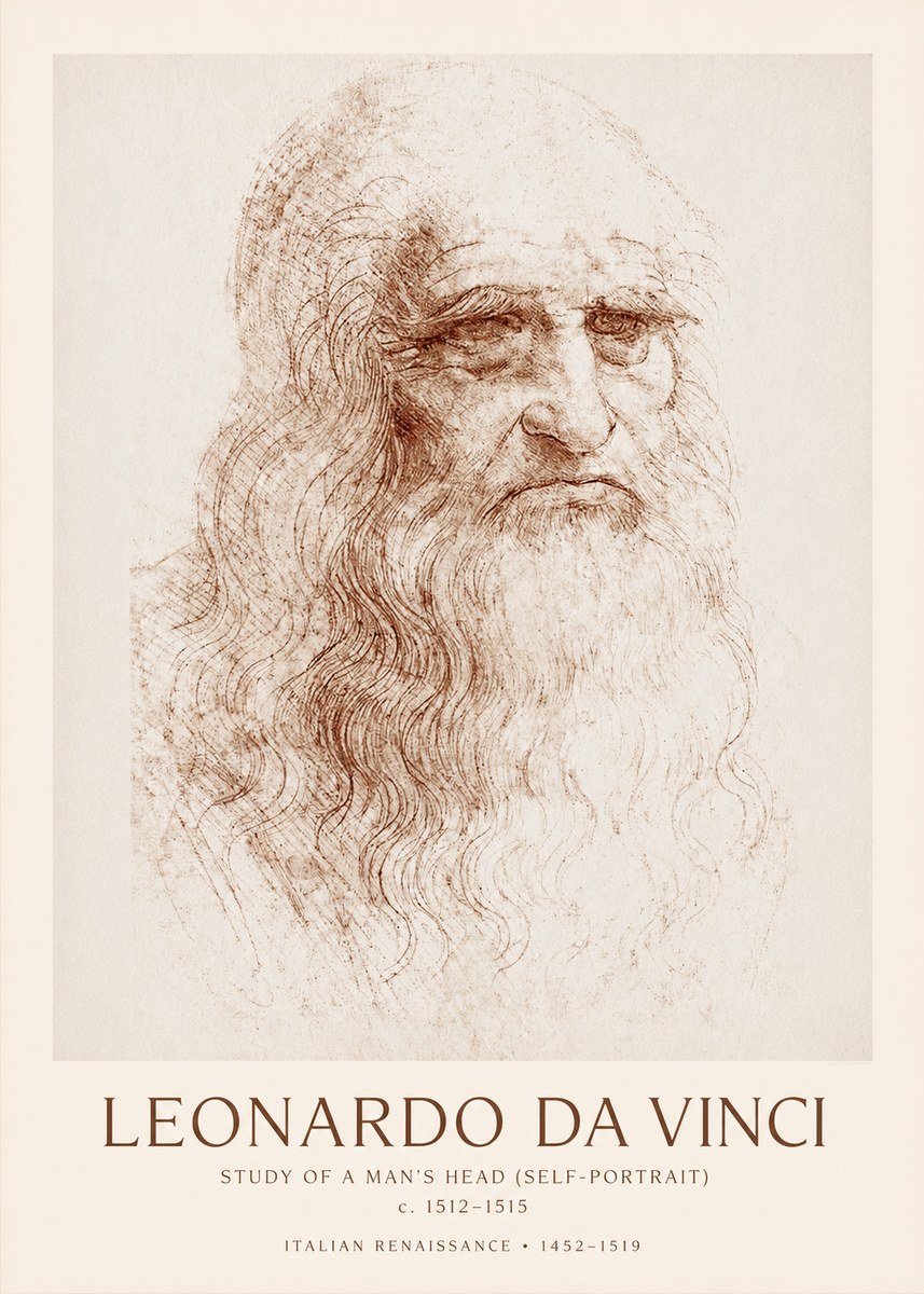 Leonardo da Vinci Self-portrait II No2 - Poster