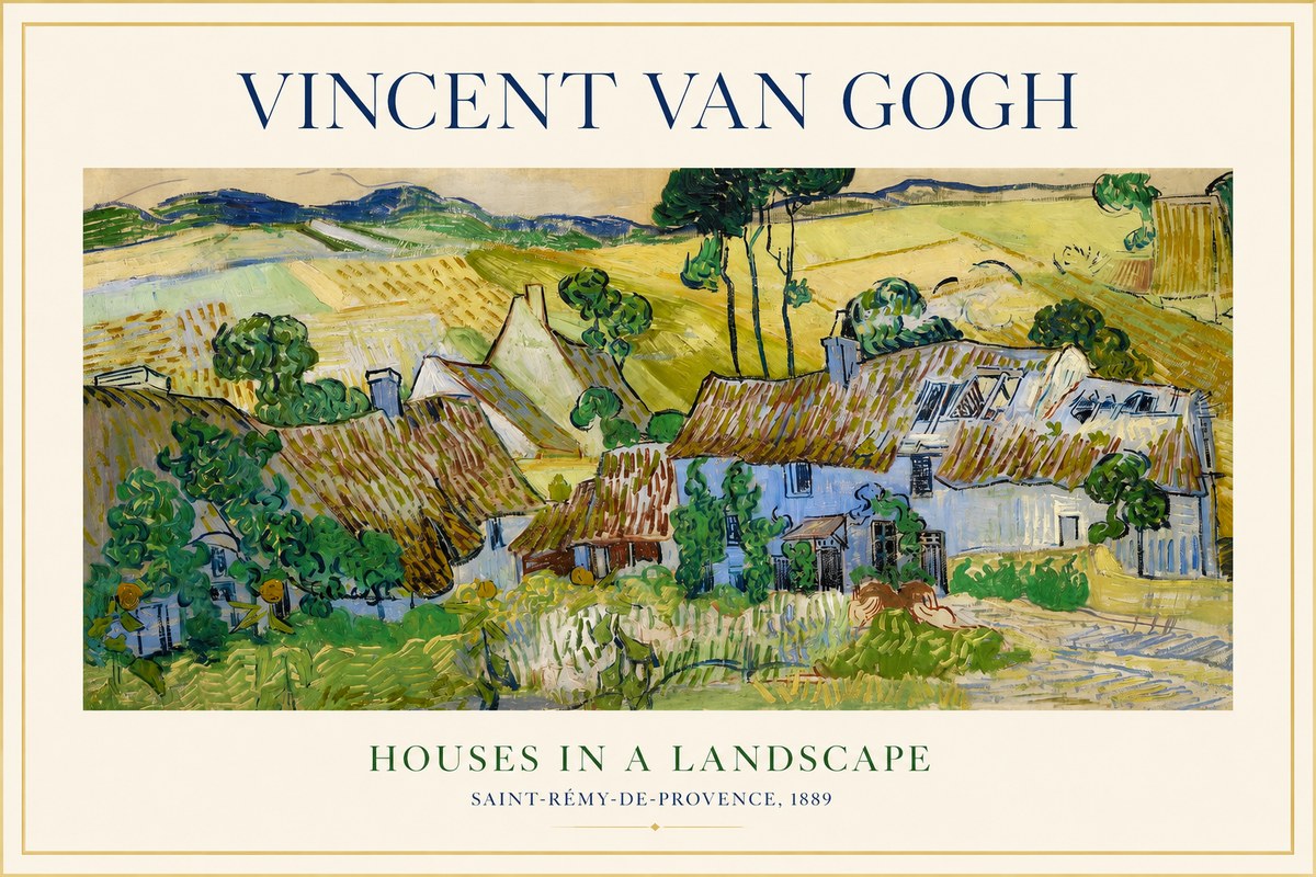 Van Gogh Houses in a Landscape No1 - Poster