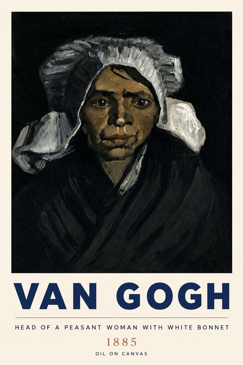 Van Gogh Head of a Peasant Woman with White Bonnet No3 - Poster