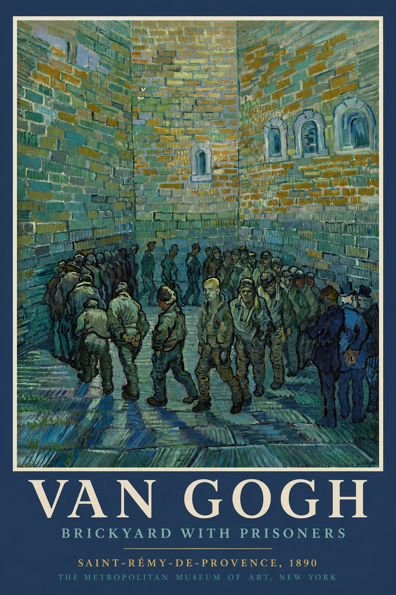 Van Gogh Brickyard with Prisoners No2 - Poster
