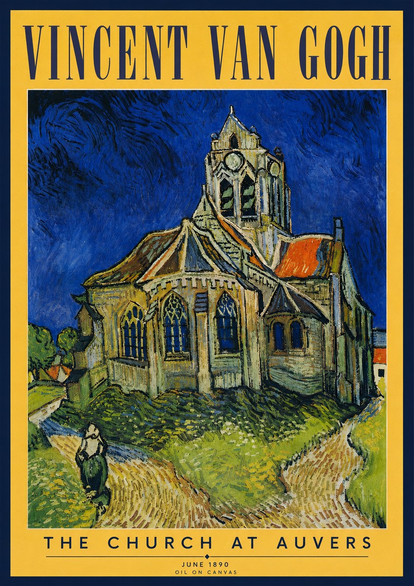 Van Gogh The Church at Auvers II No3 - Poster