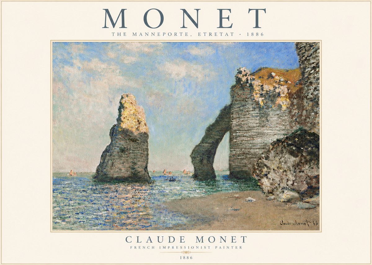 Monet The Manneporte, Etretat No4 - Poster