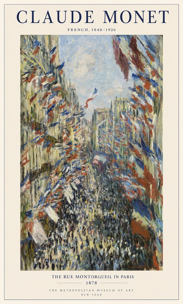 Monet The Rue Montorgueil in Paris No1 - Poster