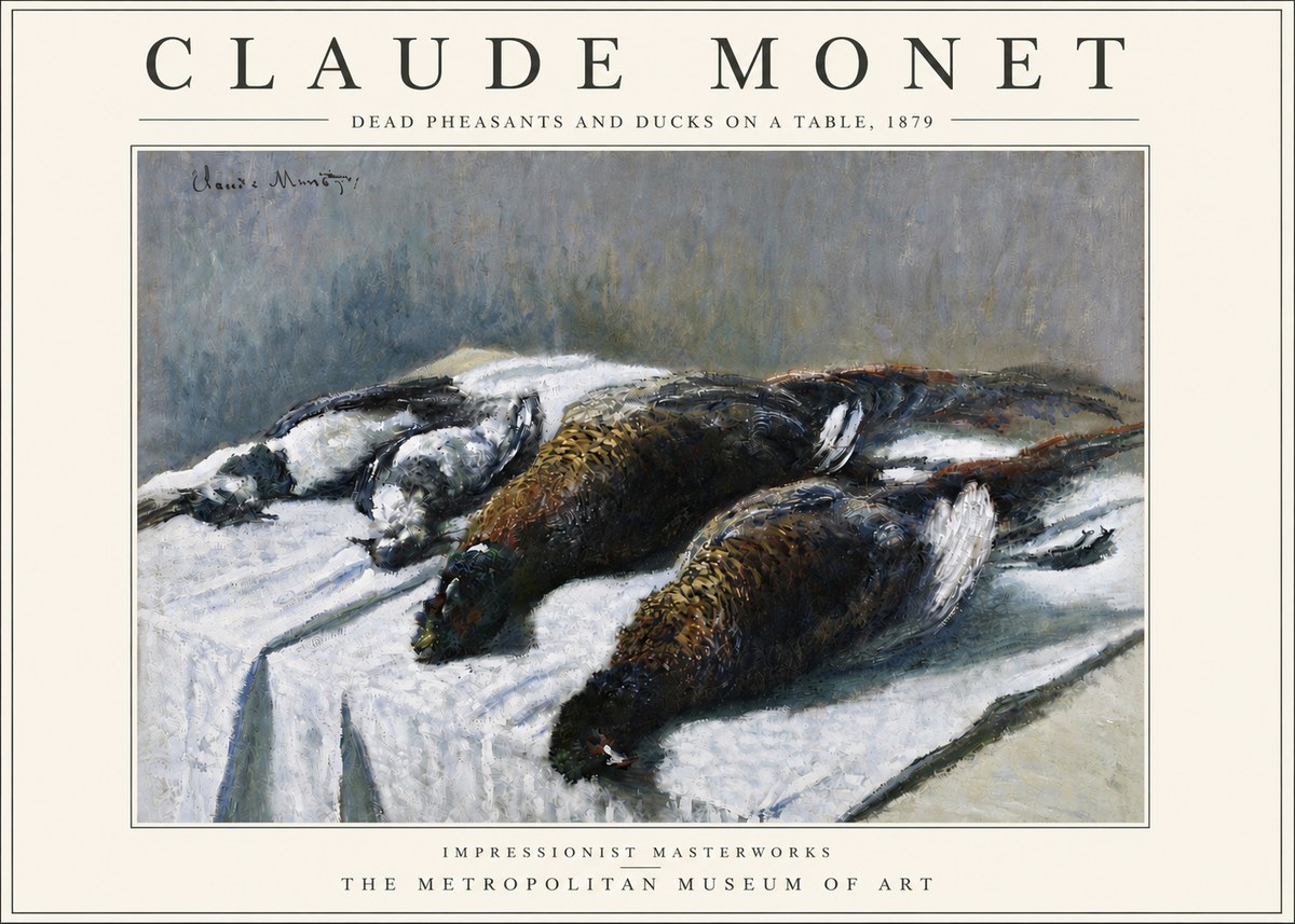 Monet Dead Pheasants and Ducks on a Table No4 - Poster