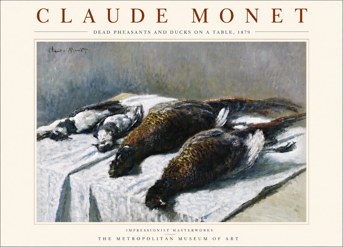 Monet Dead Pheasants and Ducks on a Table No5 - Poster