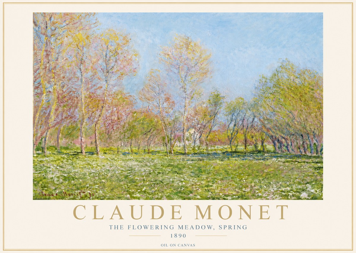 Monet The Flowering Meadow, Spring No3 - Poster