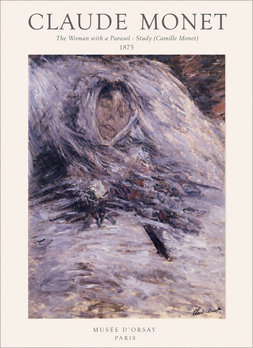 Monet The Woman with a Parasol - Study (Camille Monet) No1 - Poster