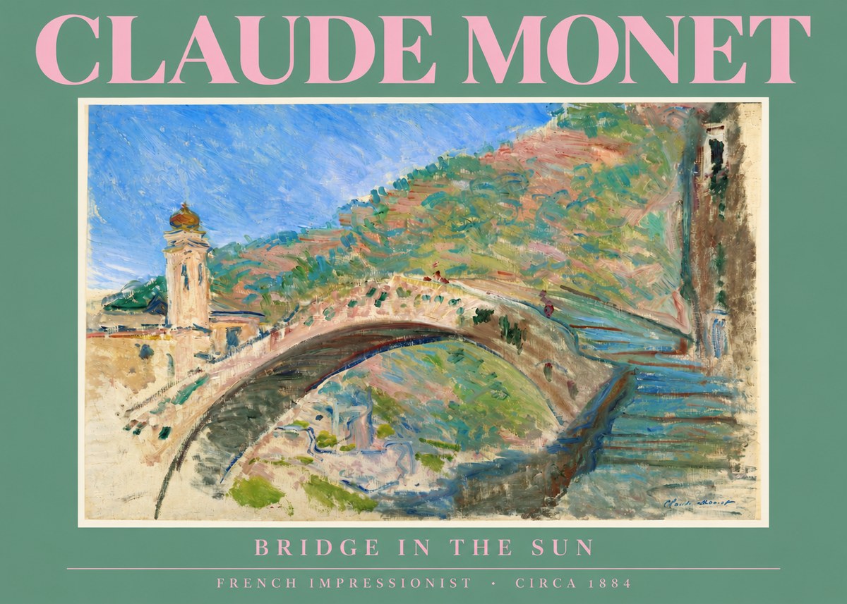 Monet Bridge in the Sun No5 - Poster