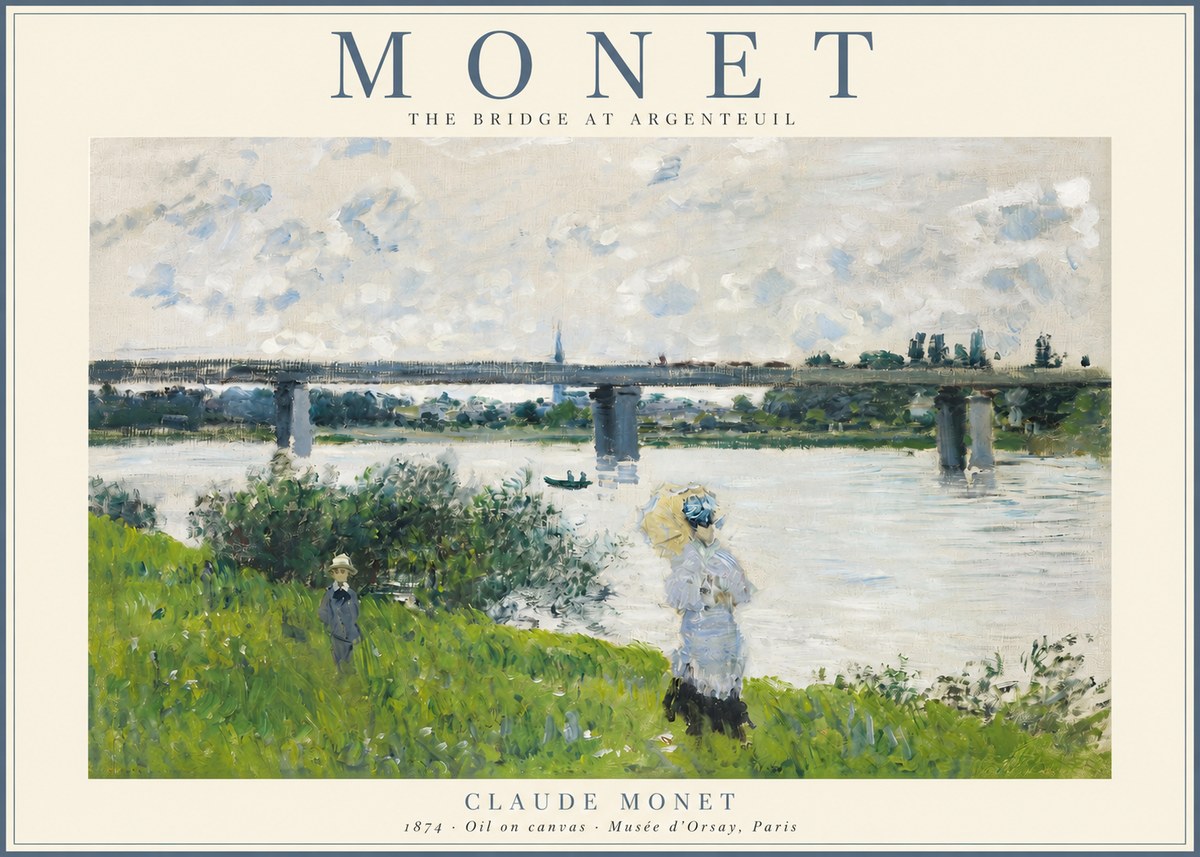 Monet The Bridge at Argenteuil II No2 - Poster