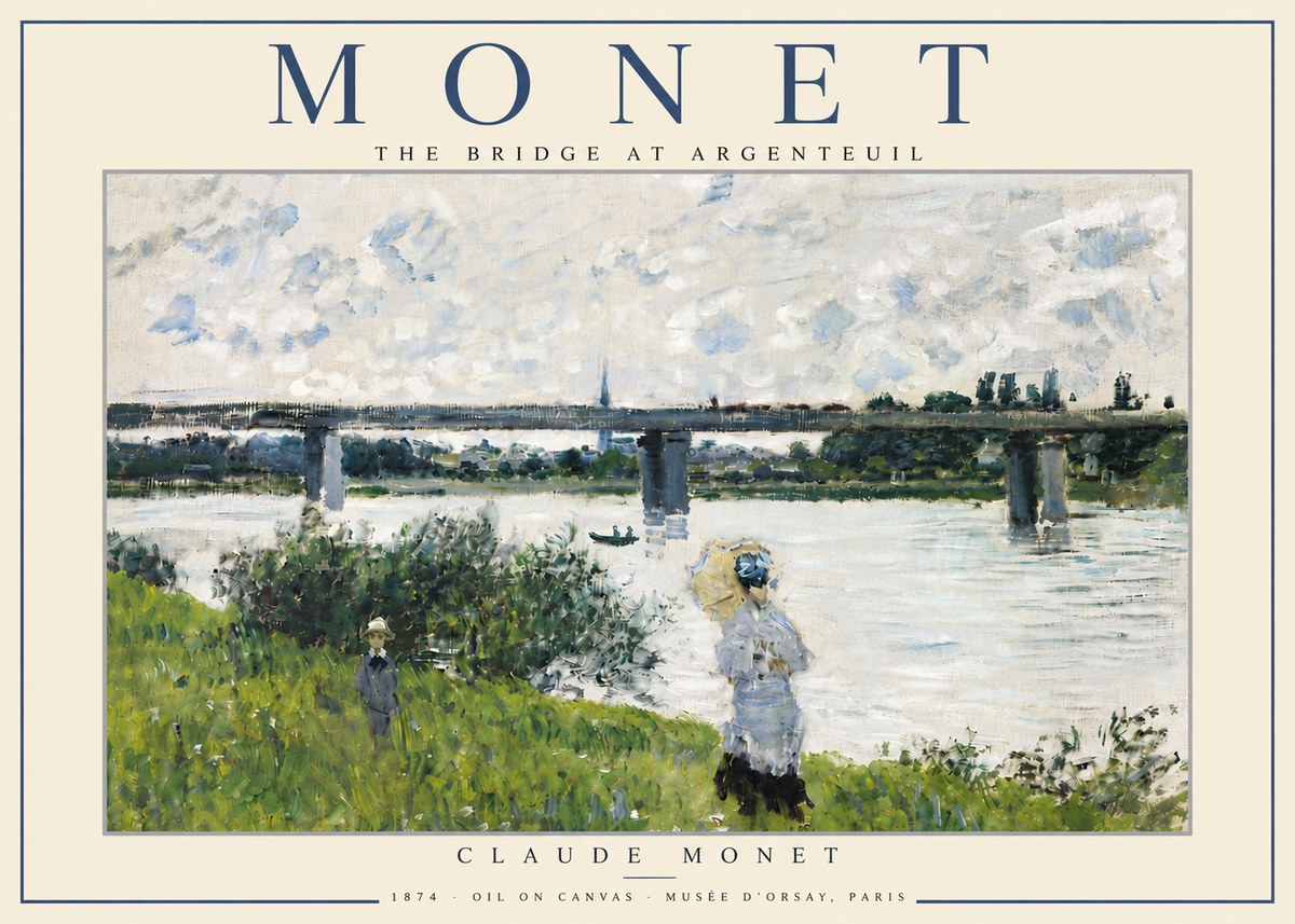 Monet The Bridge at Argenteuil II No5 - Poster