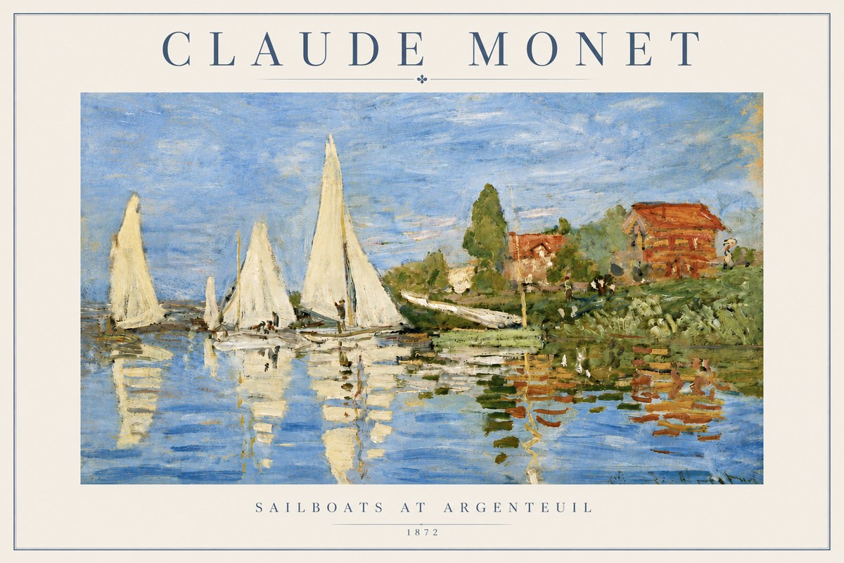 Monet Sailboats at Argenteuil No4 - Poster