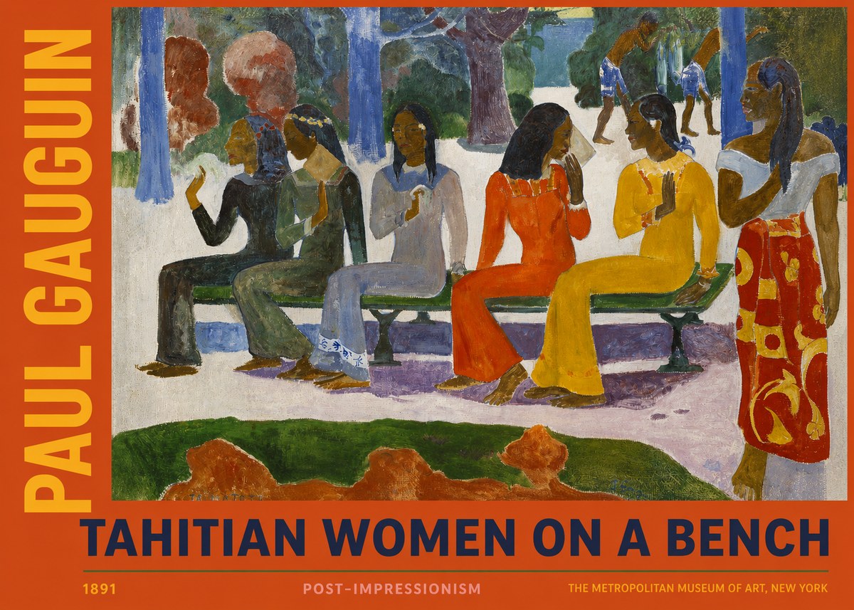 Paul Gauguin Tahitian Women on a Bench No2 - Poster