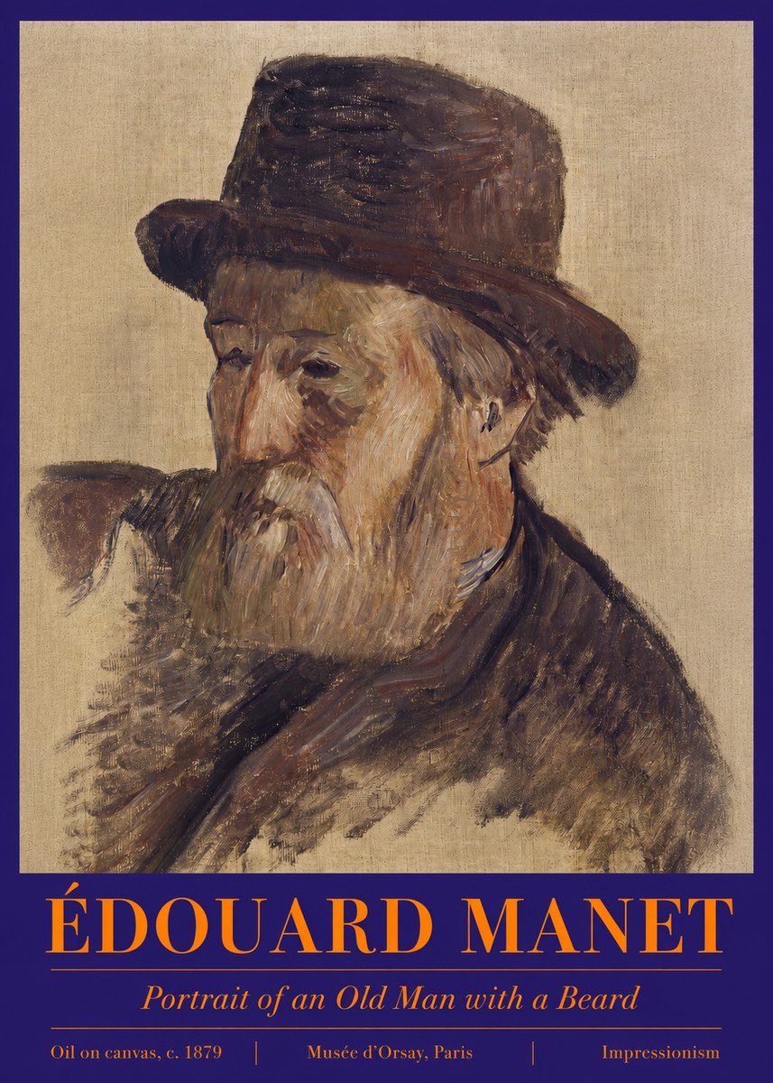 Édouard Manet Portrait of an Old Man with a Beard No2 - Poster