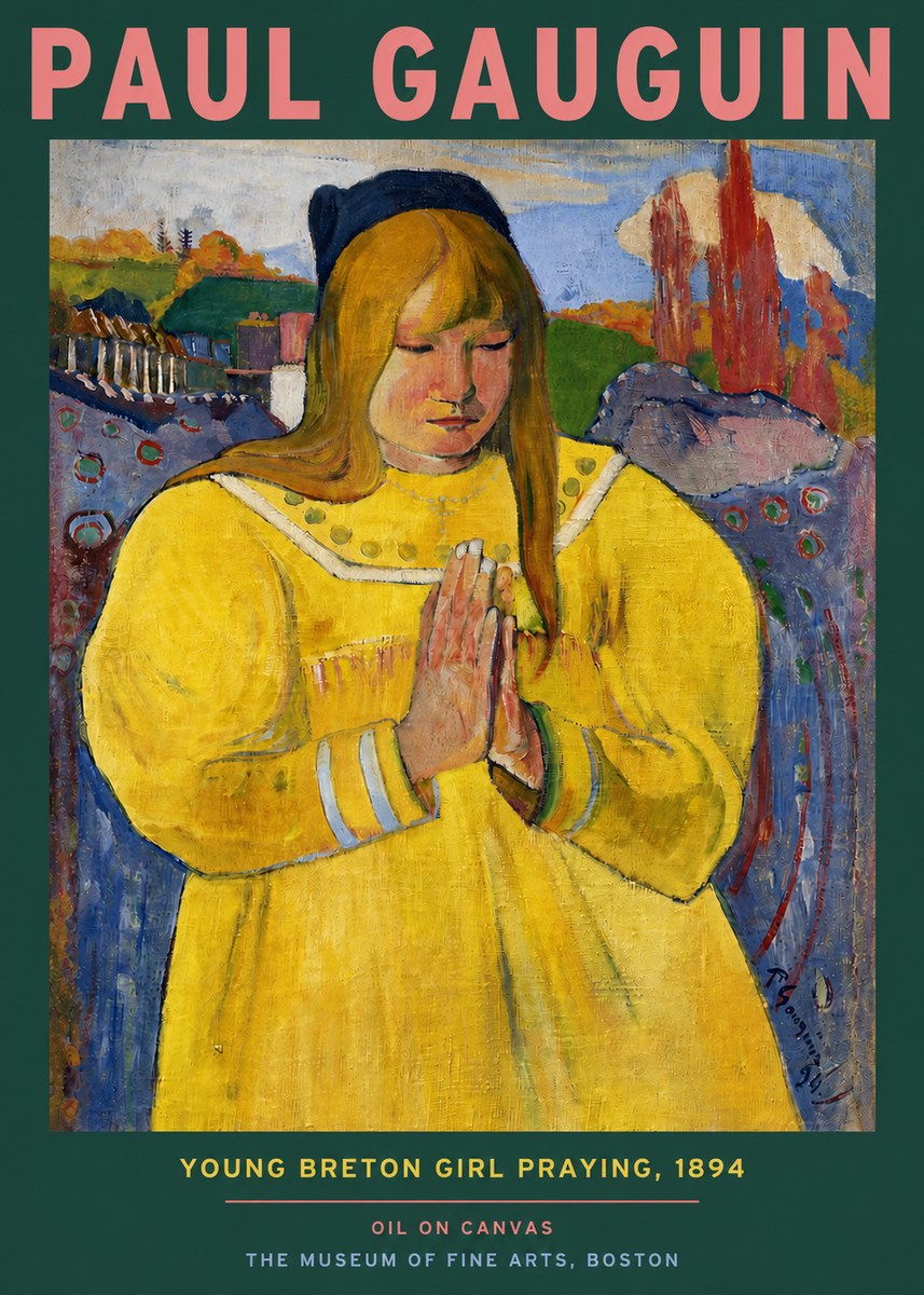 Paul Gauguin Young Breton Girl Praying, 1894 No3 - Poster