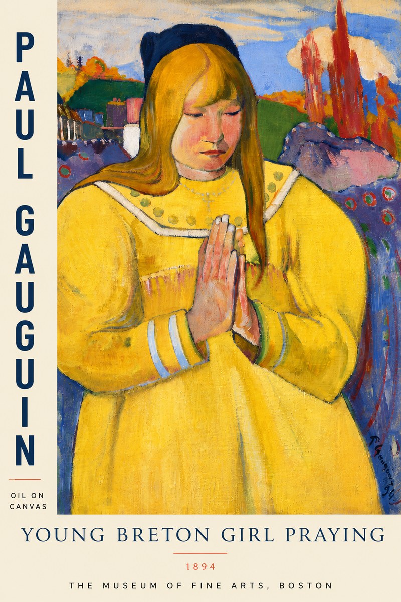 Paul Gauguin Young Breton Girl Praying, 1894 No5 - Poster