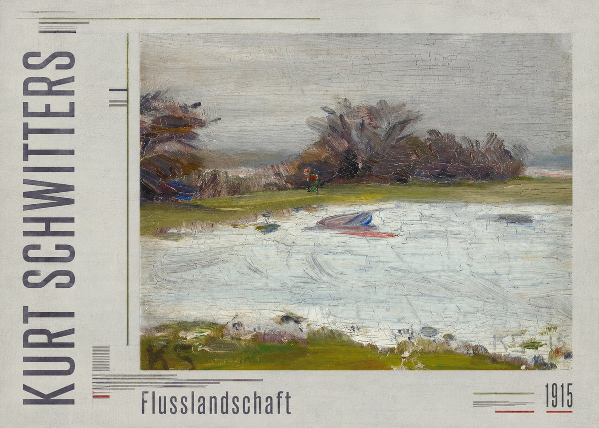 Kurt Schwitters Flusslandschaft No3 - Poster