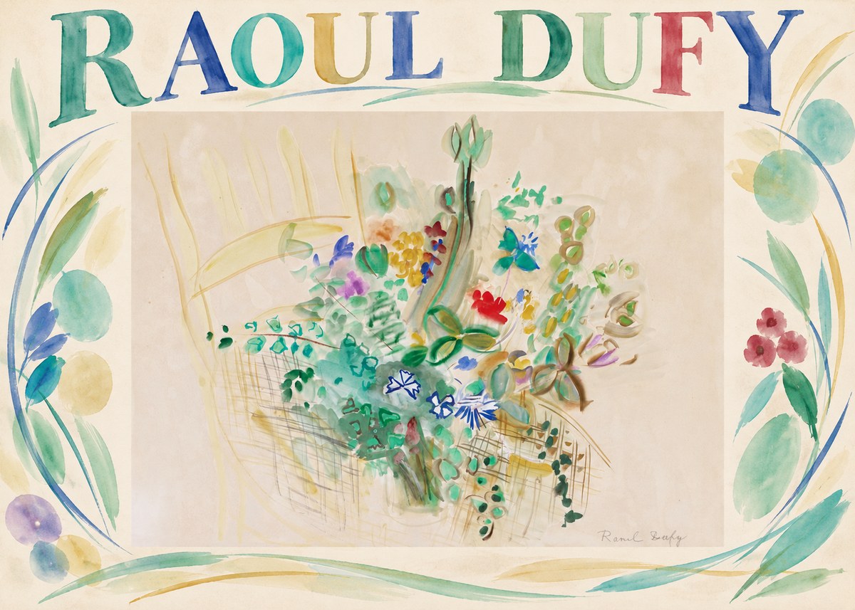 Raoul Dufy Bouquet in a Basket No5 - Poster
