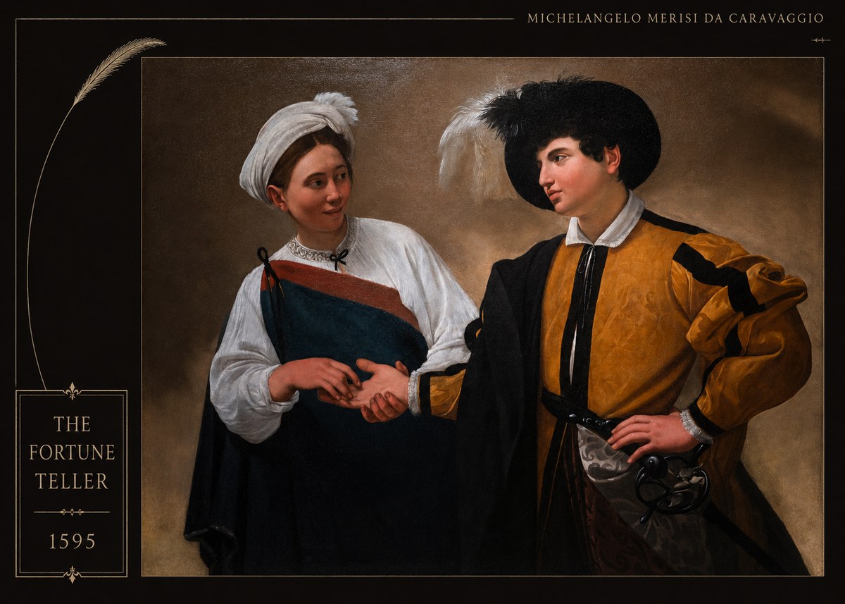 Michelangelo Merisi da Caravaggio The Fortune Teller II No4 - Poster
