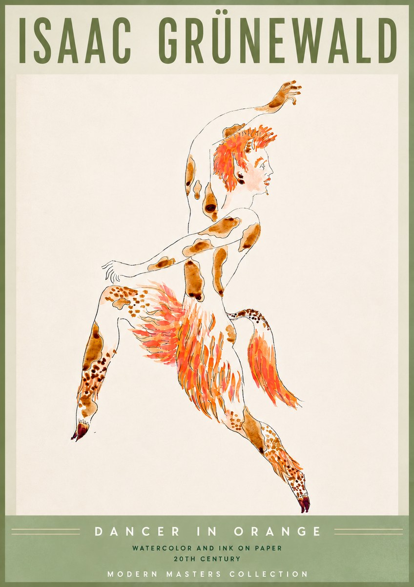 Isaac Grünewald Dancer in Orange No6 - Poster