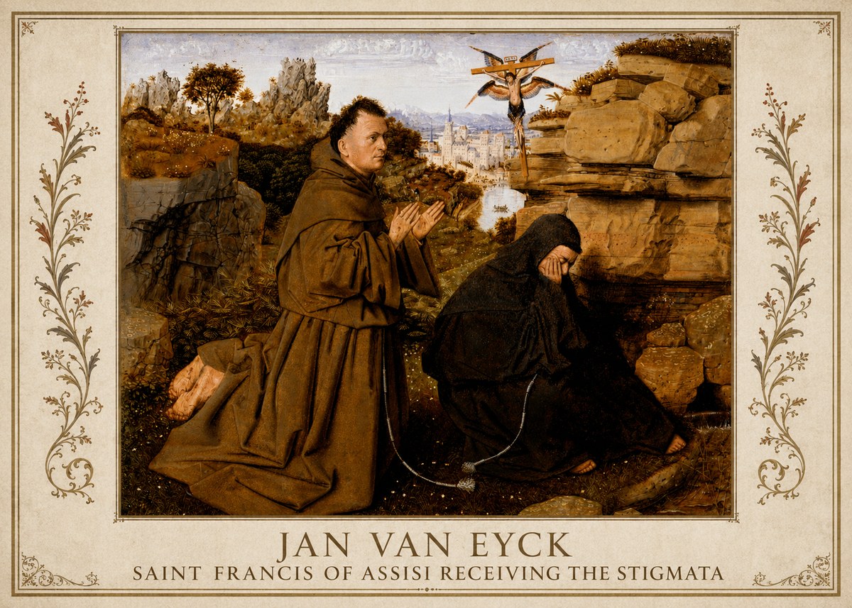 Jan van Eyck Saint Francis of Assisi Receiving the Stigmata No1 - Poster