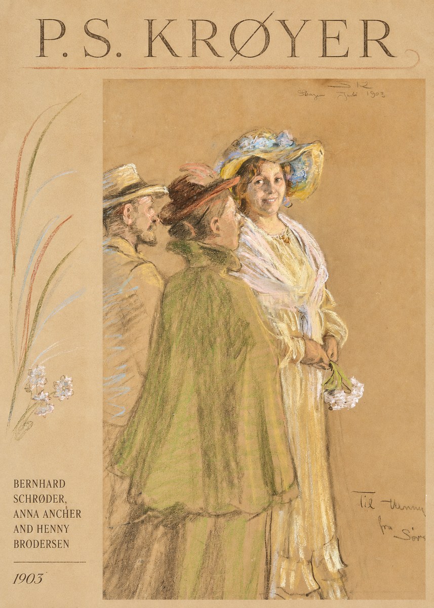 P.S. Krøyer Bernhard Schrøder, Anna Ancher and Henny Brodersen No3 - Poster