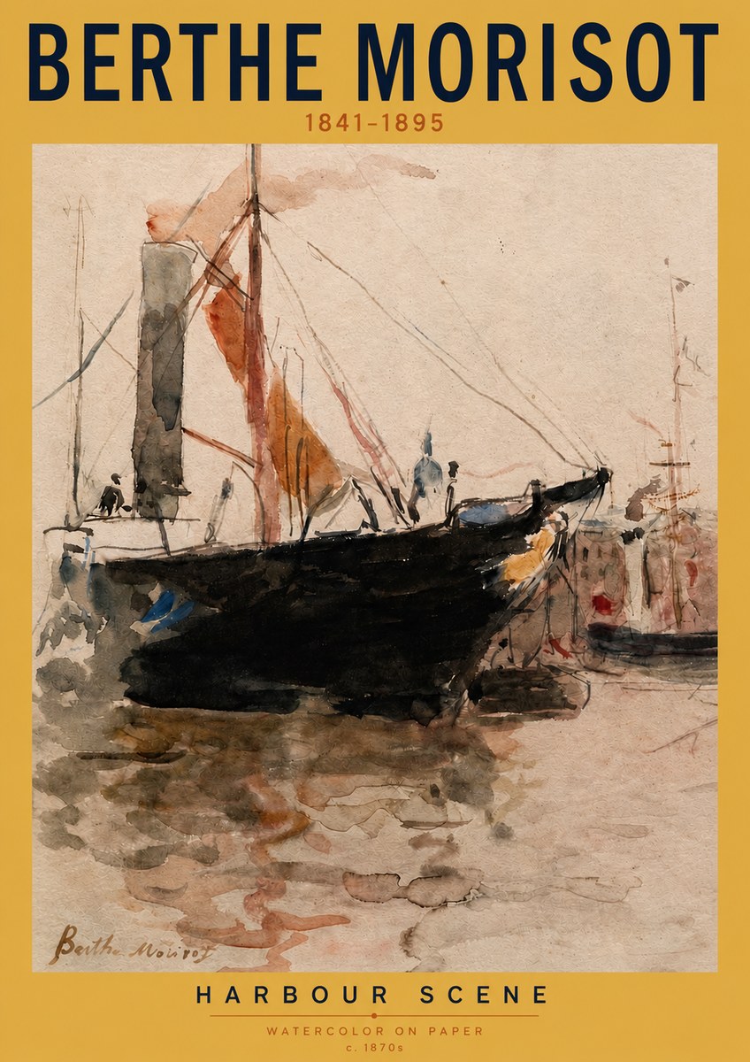 Berthe Morisot Harbour Scene No4 - Poster