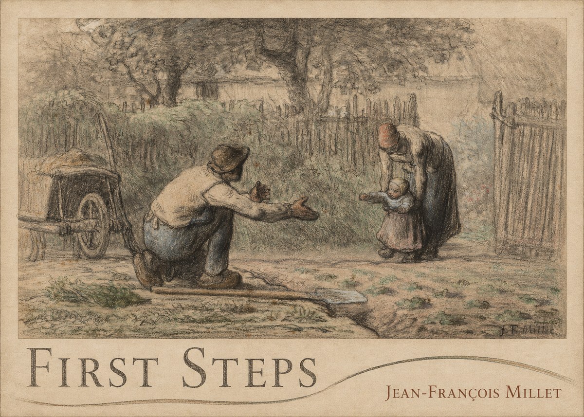 Jean-François Millet First Steps No3 - Poster