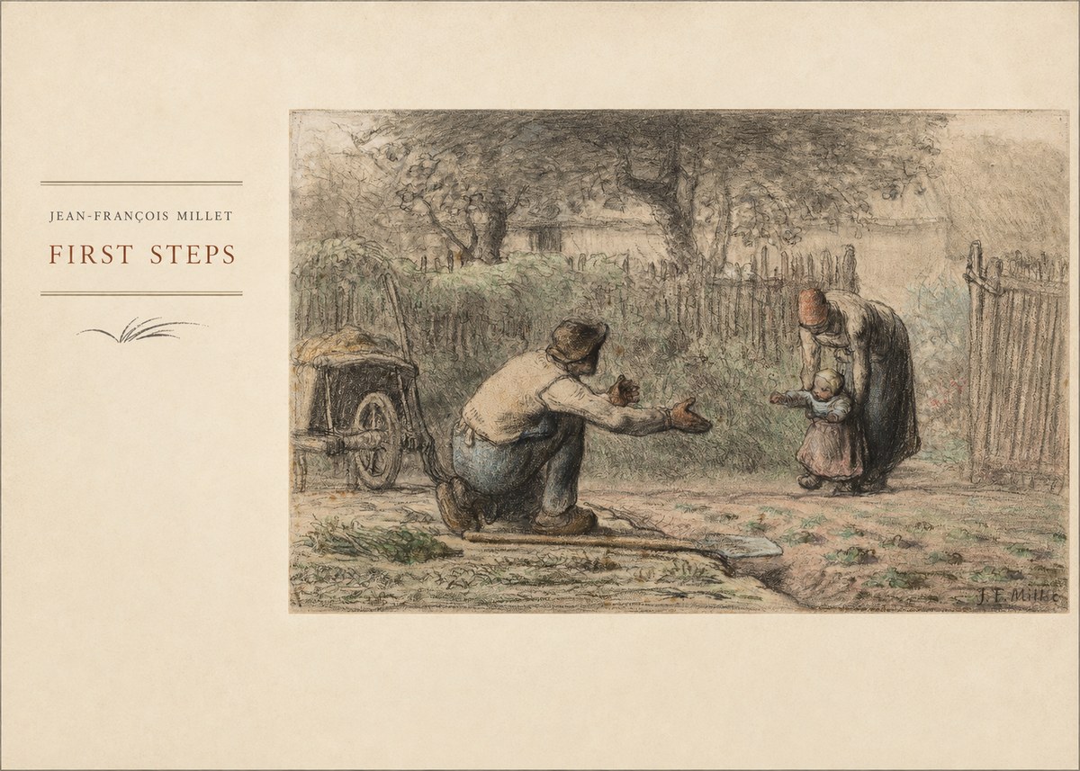 Jean-François Millet First Steps No4 - Poster