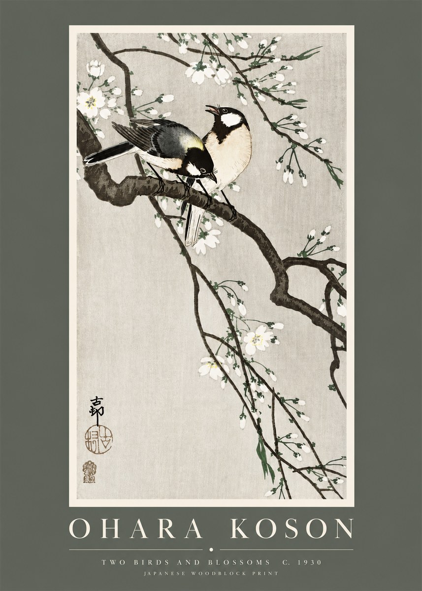 Ohara Koson Two Birds and Blossoms II No2 - Poster