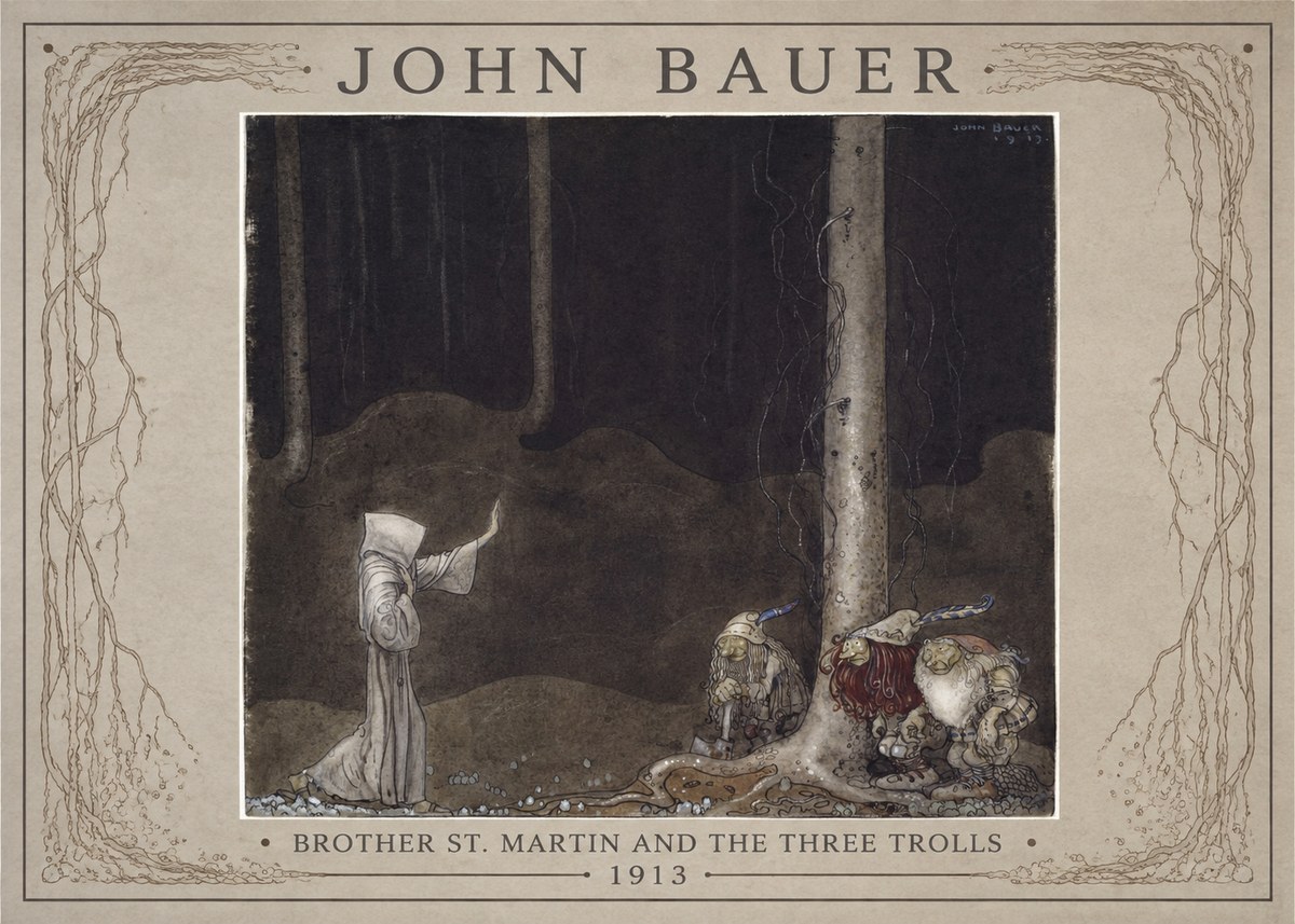 John Bauer Brother St. Martin and the Three Trolls No1 - Poster