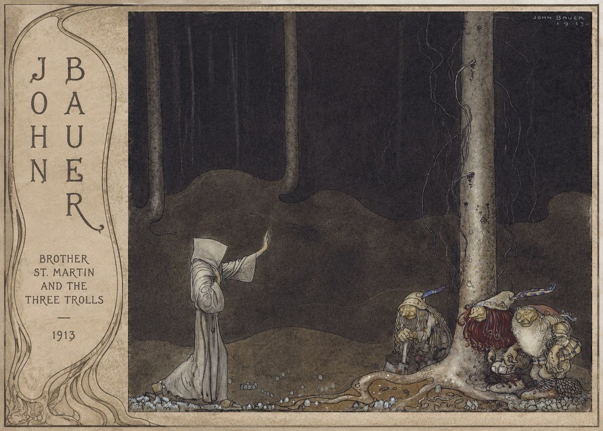 John Bauer Brother St. Martin and the Three Trolls No3 - Poster