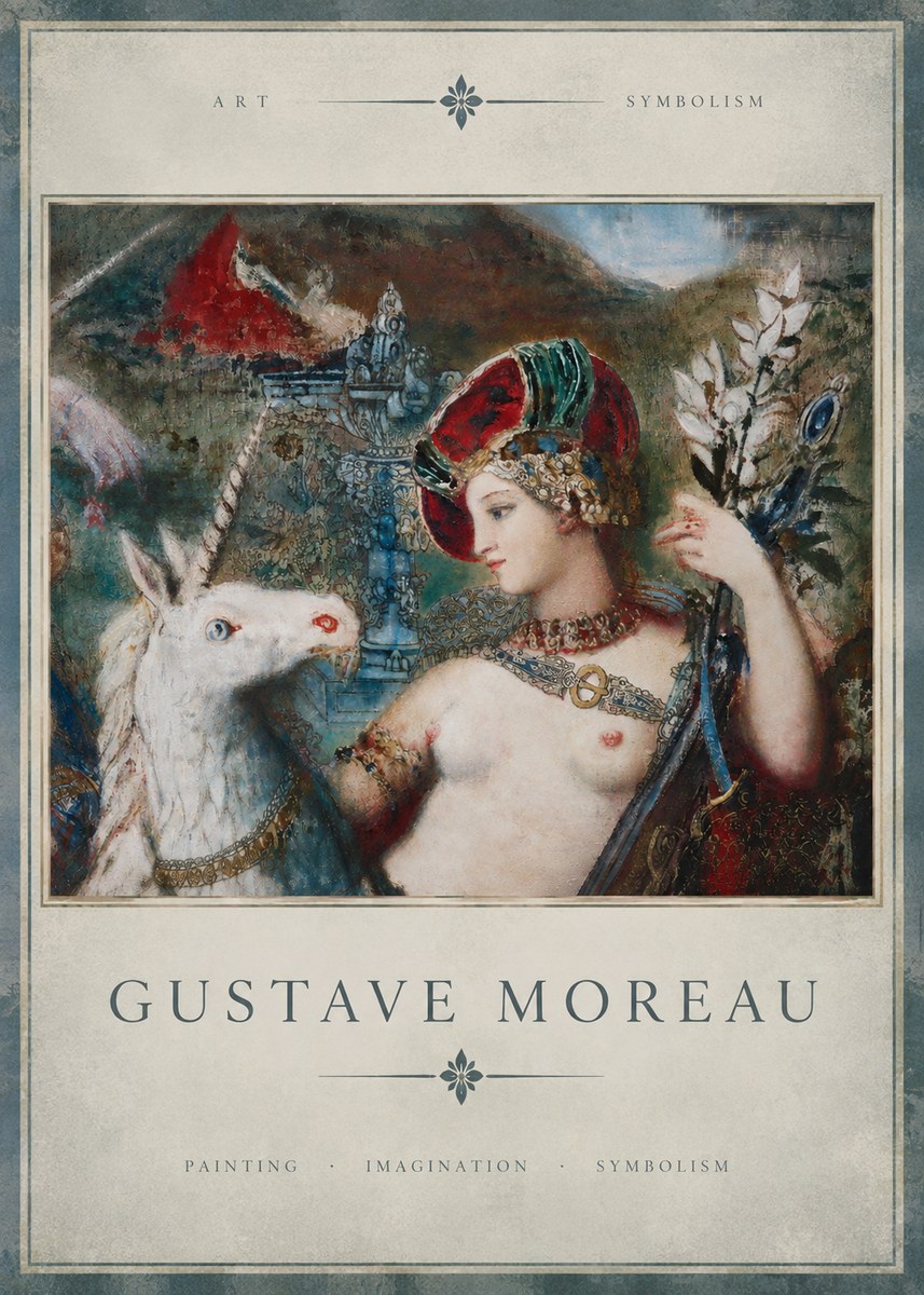 Gustave Moreau The Unicorns I No3 - Poster
