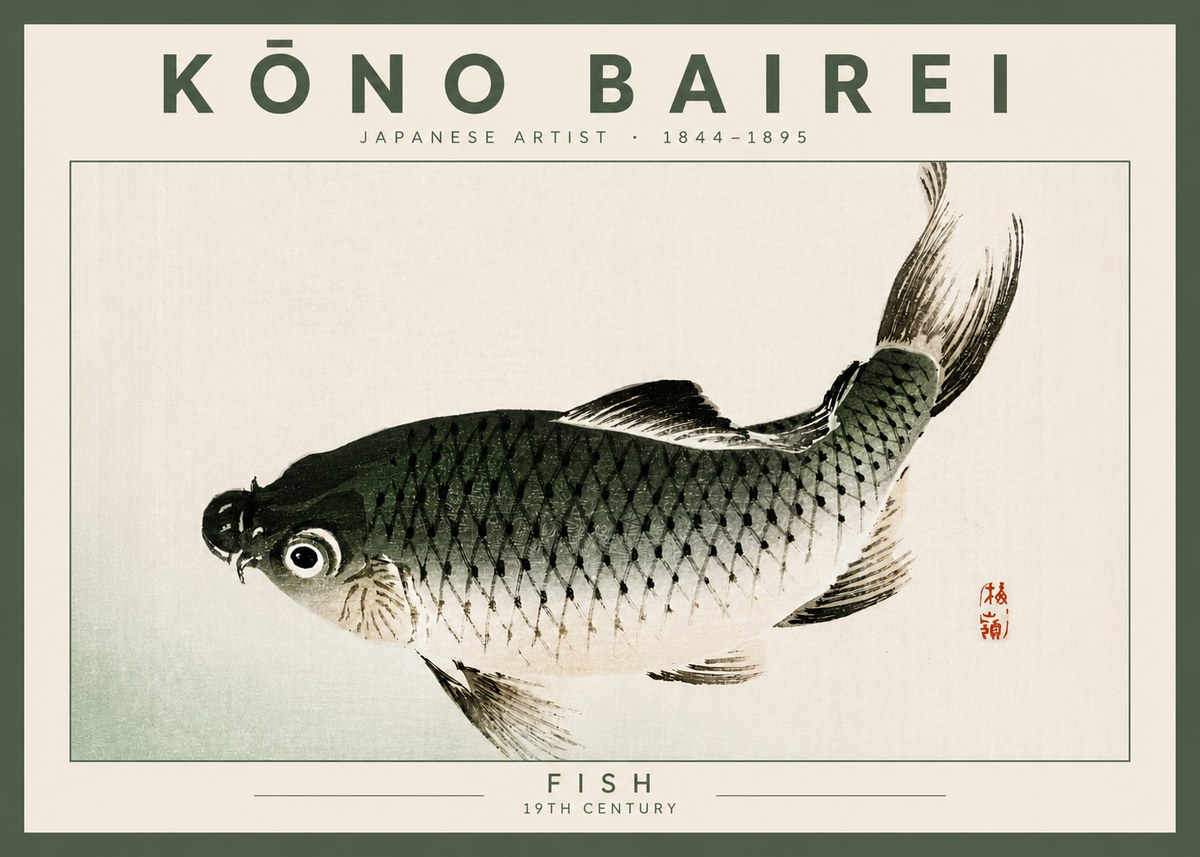 Kōno Bairei Fish I No4 - Poster