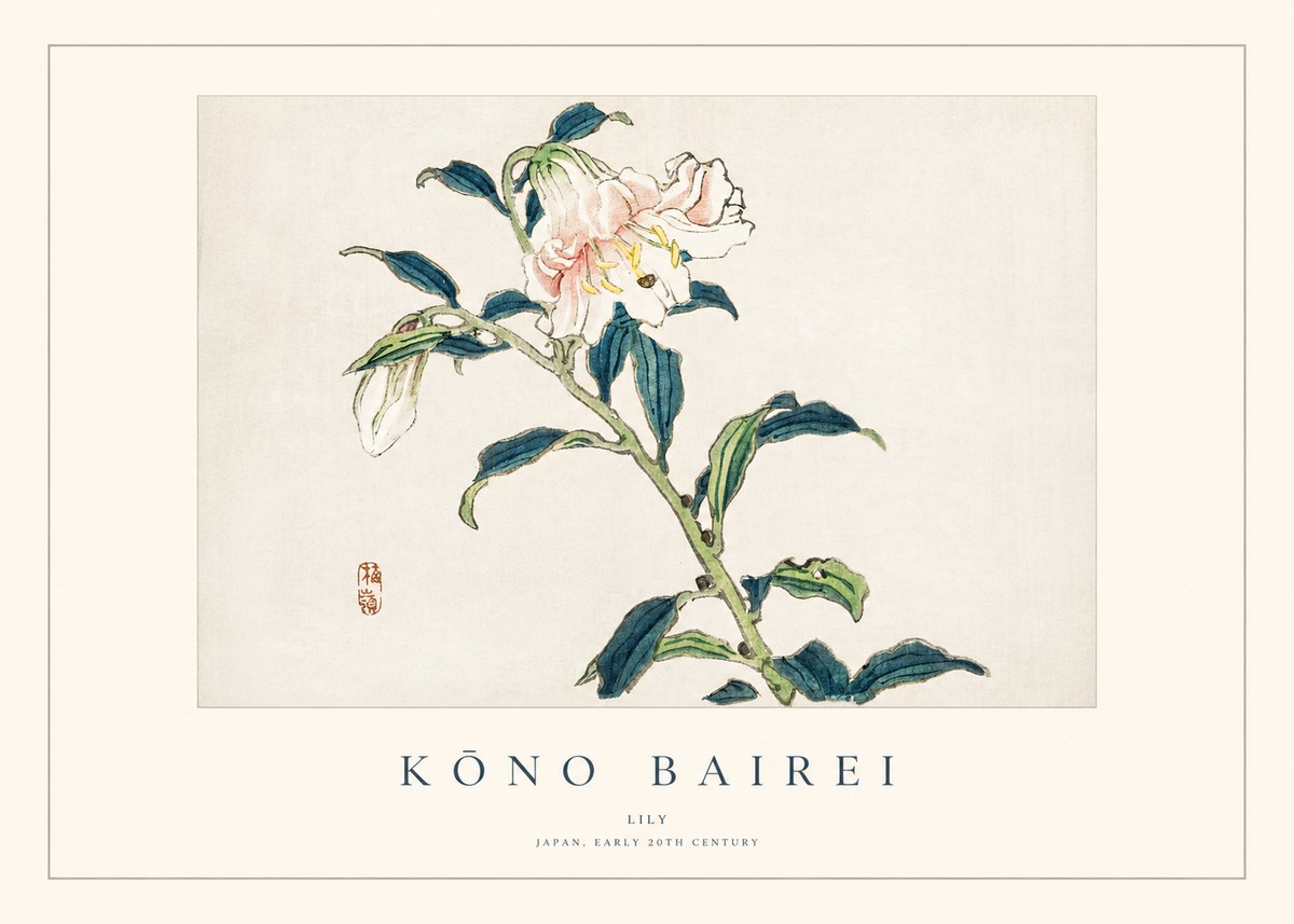 Kōno Bairei Lily No1 - Poster