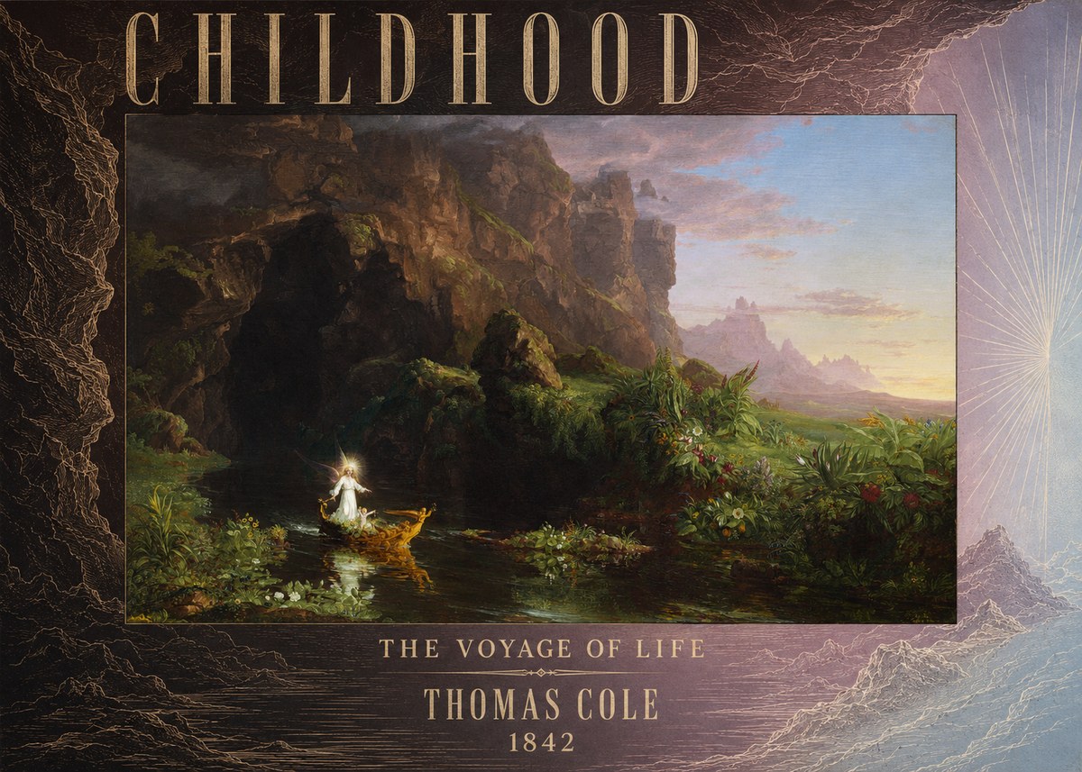 Thomas Cole The Voyage of Life: Childhood I No6 - Poster