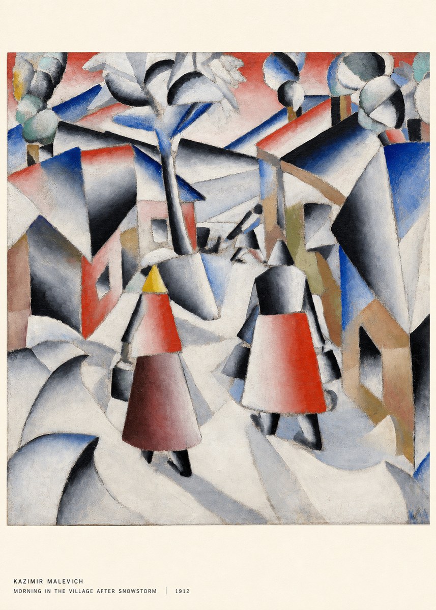 Kazimir Malevich Morning in the Village After Snowstorm No5 - Poster