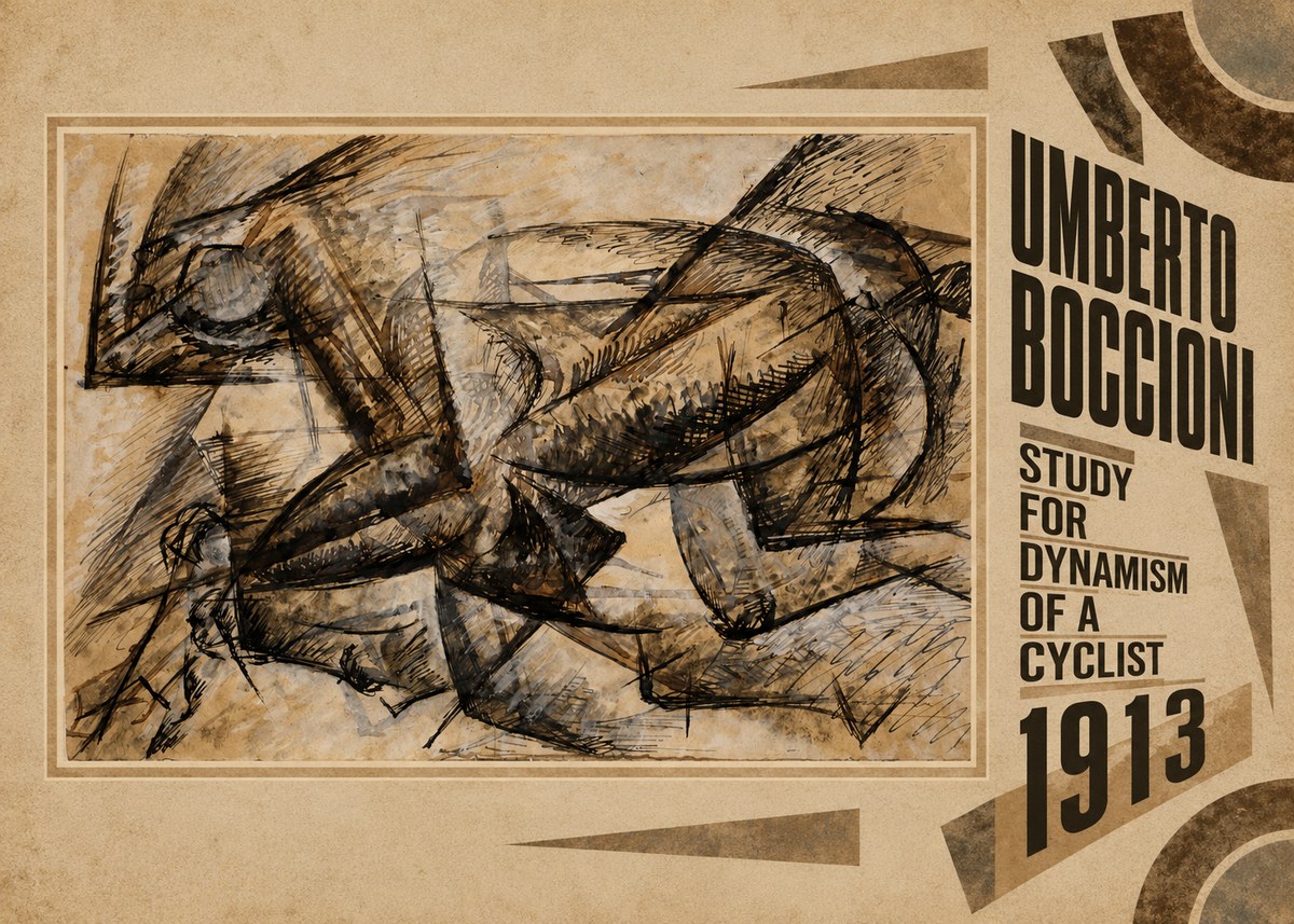 Umberto Boccioni Study for Dynamism of a Cyclist No6 - Poster