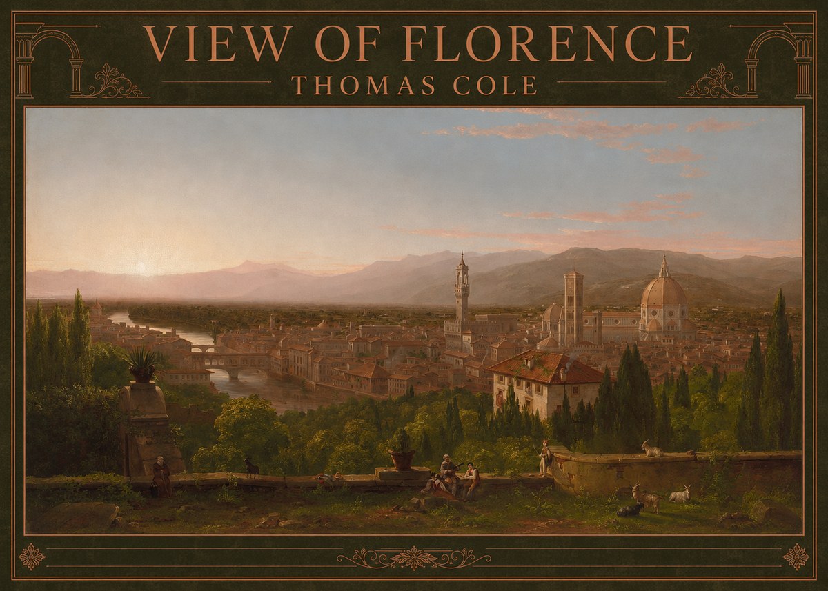 Thomas Cole View of Florence No4 - Poster