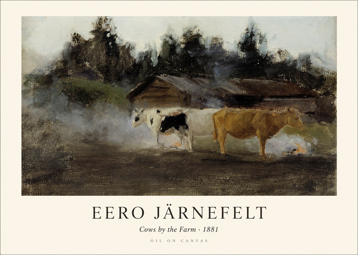 Eero Järnefelt Cows by the Farm · 1881 No1 - Poster