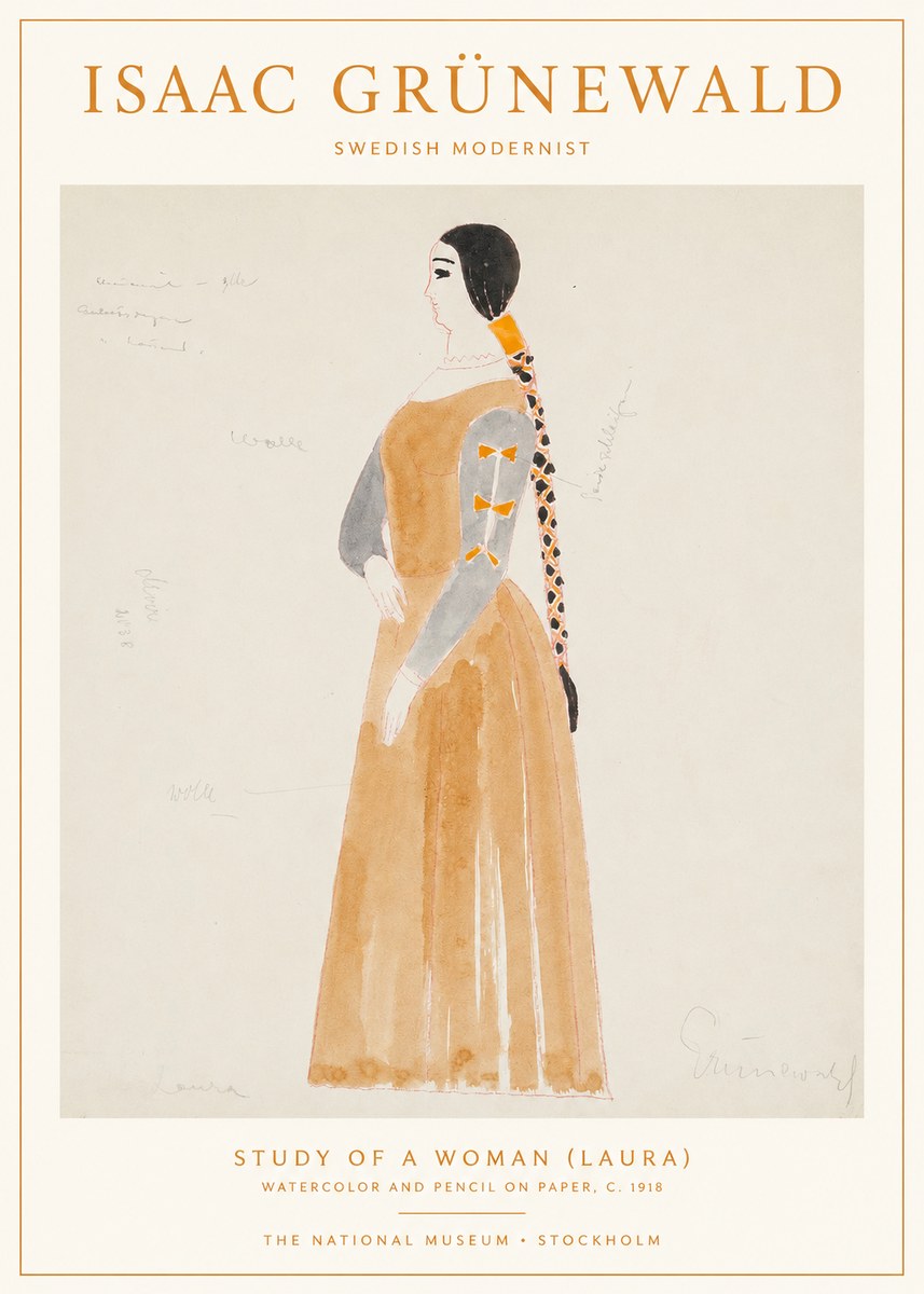 Isaac Grünewald Study of a Woman (Laura) No1 - Poster