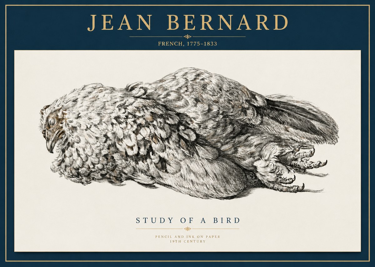 Jean Bernard Study of a Bird I No5 - Poster