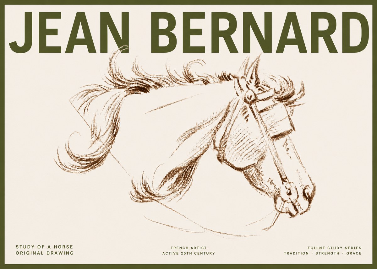 Jean Bernard Study of a Horse I No5 - Poster