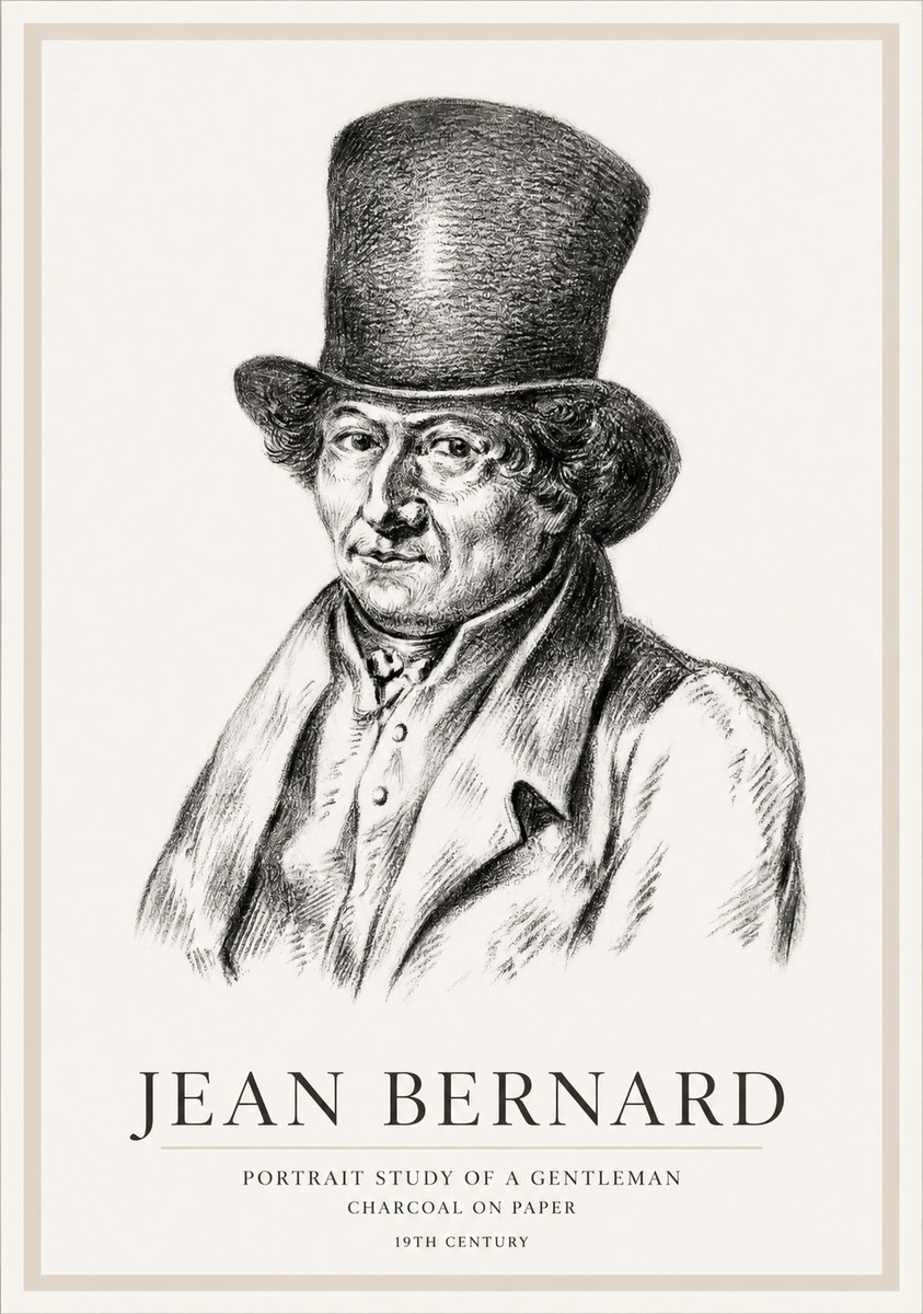 Jean Bernard Portrait Study of a Gentleman No1 - Poster