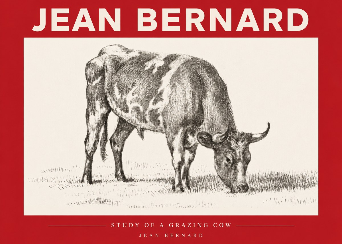 Jean Bernard Grazing Cow I No3 - Poster